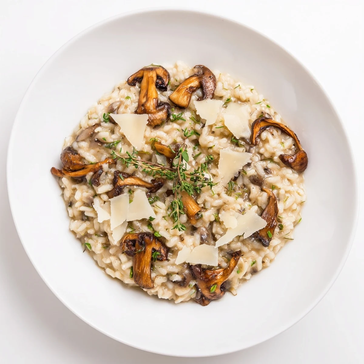 Delicious, vegetarian Cedar-Warm Mushroom and Thyme Risotto, perfect for a cozy, Italian-inspired meal tonight.