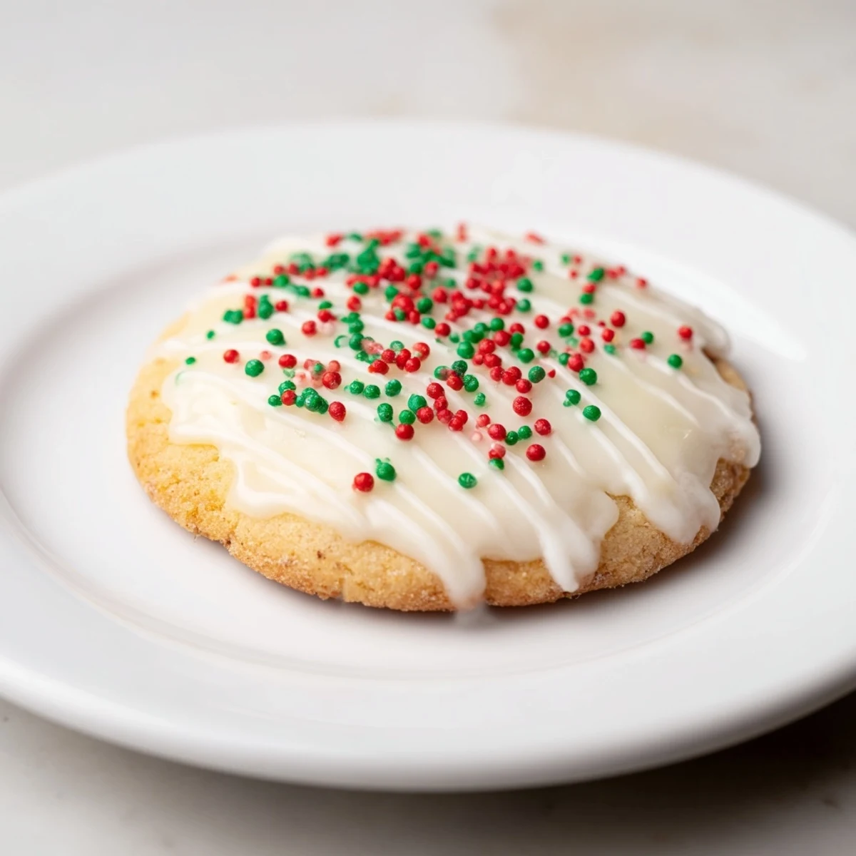 Close-up of freshly baked Holiday Cookies with Icing Drizzle, a delicious homemade treat, perfect for the holidays.