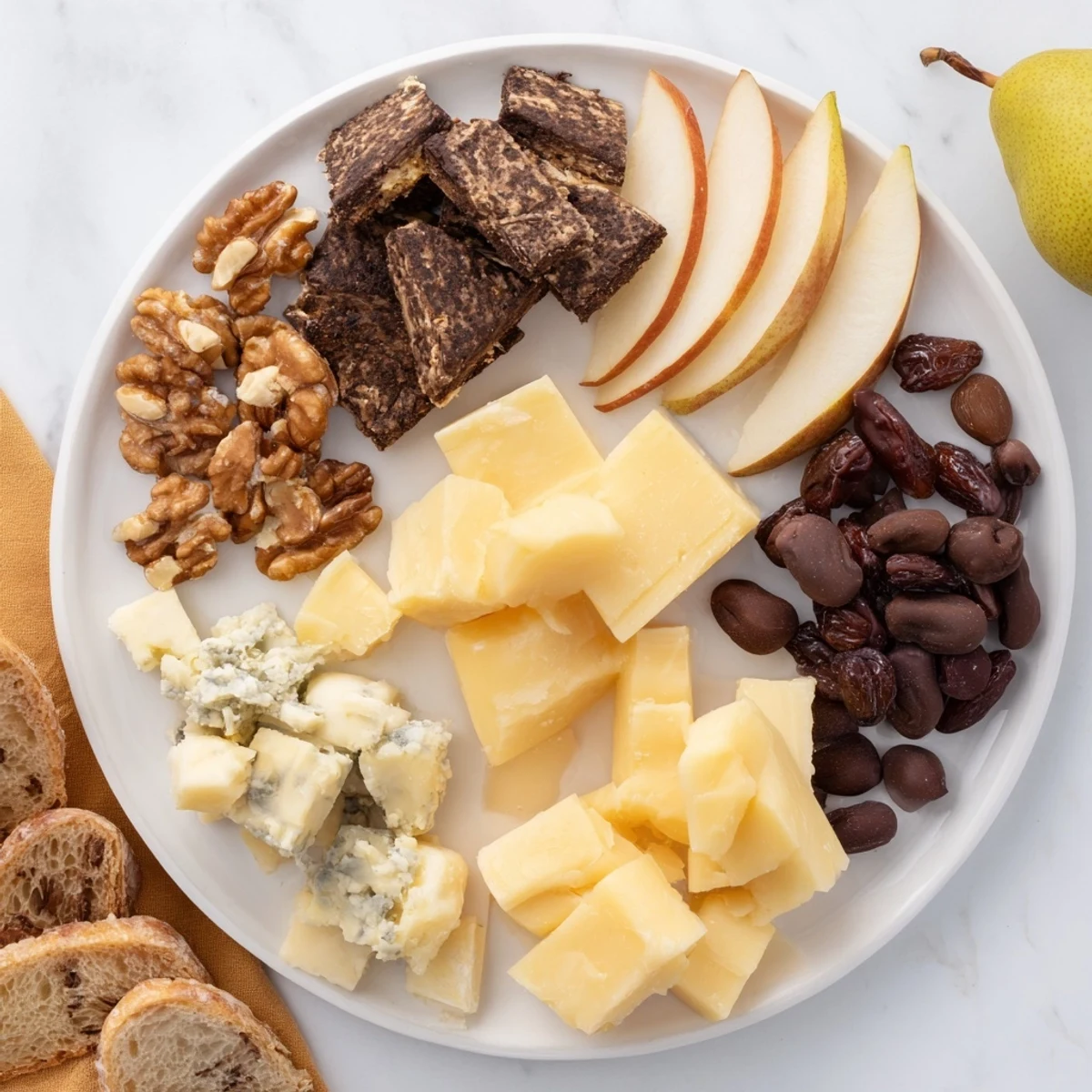 A delicious Fireside Comfort & Cocoa platter; cheese and chocolate mingle perfectly for a warm evening.