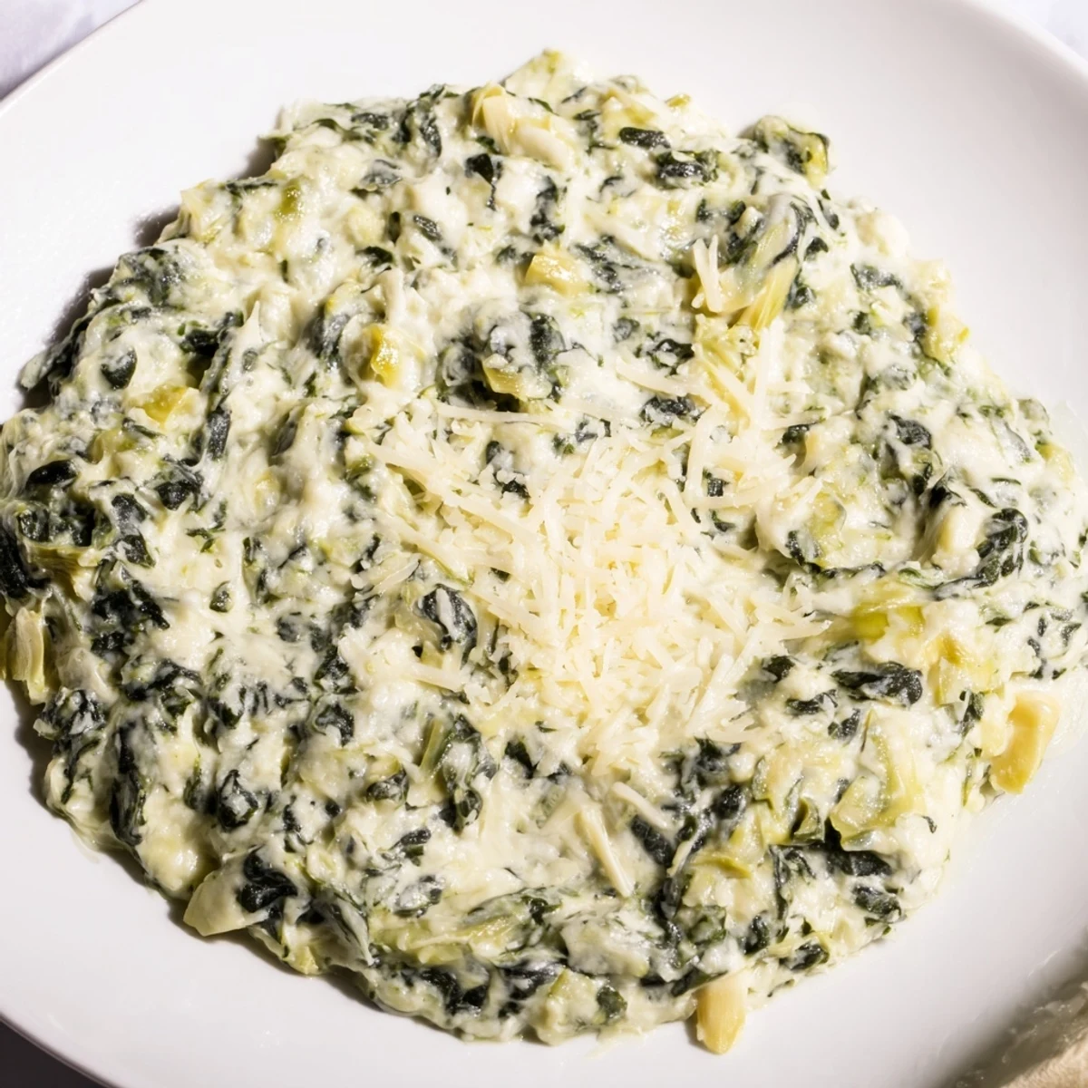 Warm Spinach Artichoke Dip, a flavorful appetizer, perfect for sharing at a gathering.