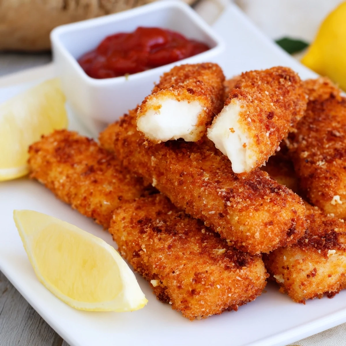 Golden, crispy panko-coated halloumi batons fried until crunchy, served with lemon wedges and spicy hot sauce.