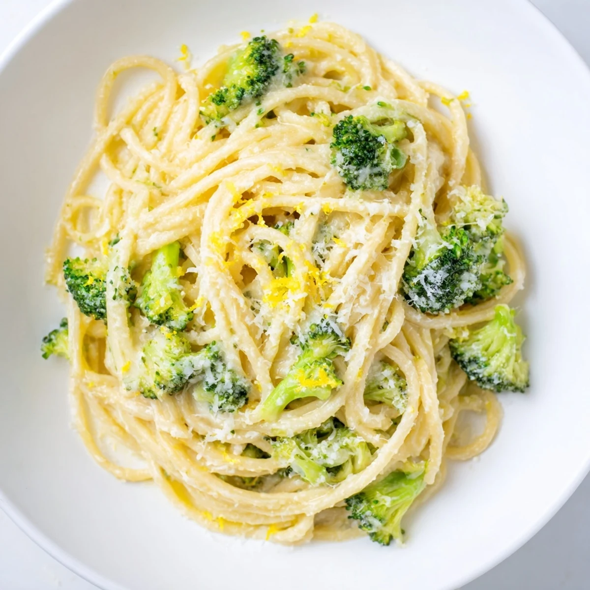Steaming One-Pot Lemon Broccoli Pasta in a wide skillet with bright green florets and silky sauce.  
