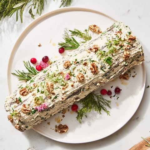 Yuletide Log Cheese Centerpiece