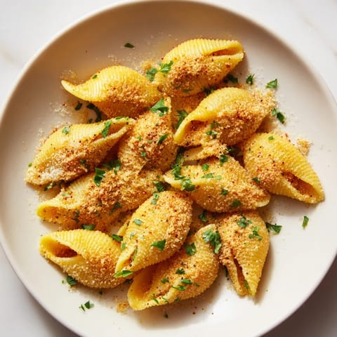 Close-up of golden brown Air Fryer Pasta Gnocchi, fresh from the air fryer, with Parmesan and parsley.