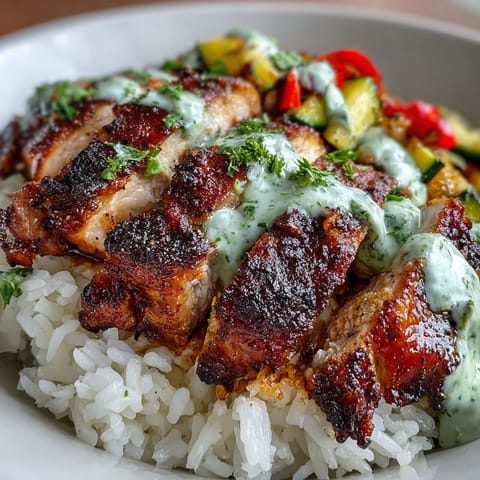 A close-up view of a steaming Blackened Chicken Bowl showcases tender chicken, charred vegetables, and a garnish of fresh cilantro and lime wedges for zest.