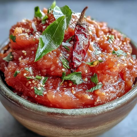 Freshly blended Guava Chutney with creamy coconut and green chilies, paired with crispy golden dosa and steamed idli.