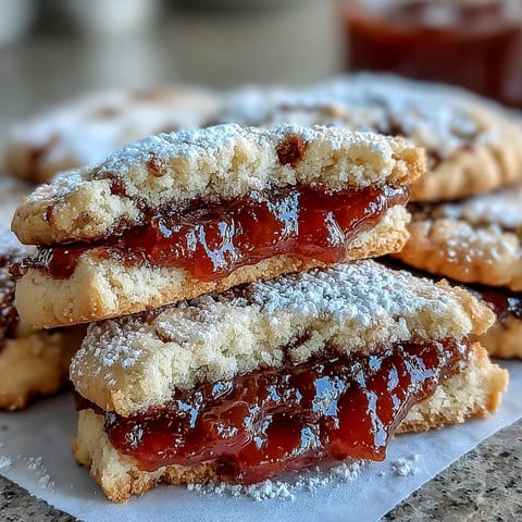 Golden, crumbly Torticas de Guayaba cookies with a bright center of tangy guava jam ready to serve.