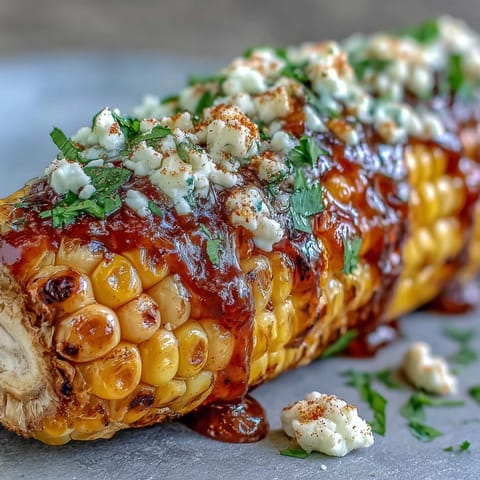 Sweet and smoky grilled corn slathered in tangy mayonnaise sauce, sprinkled with cheese and cilantro, perfect for summer barbecues.