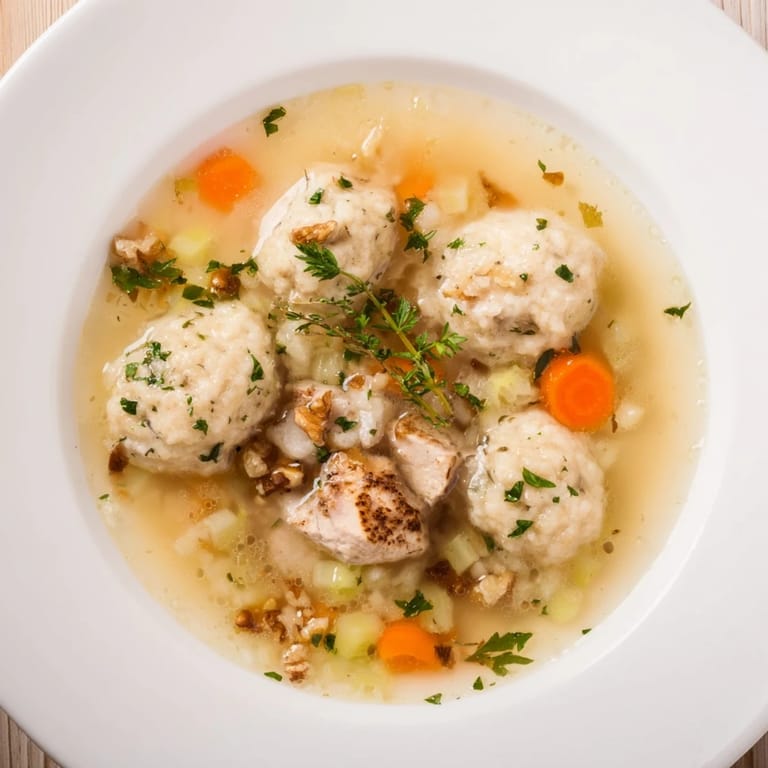 A steaming bowl of Nut-Warm Homestyle Chicken and Dumplings, perfect for a cold evening meal.