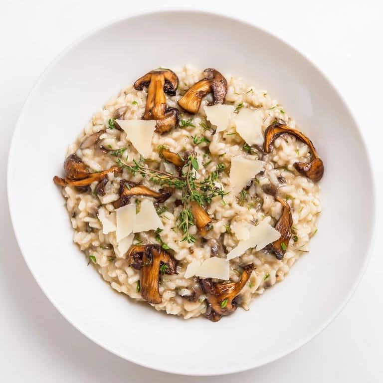 Delicious, vegetarian Cedar-Warm Mushroom and Thyme Risotto, perfect for a cozy, Italian-inspired meal tonight.