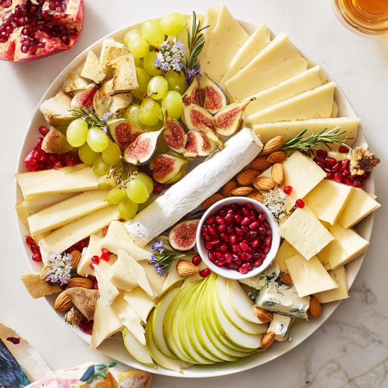 Imagine a vibrant Star of Bethlehem cheese platter: Manchego, blue cheese, and figs arranged as a holiday appetizer.