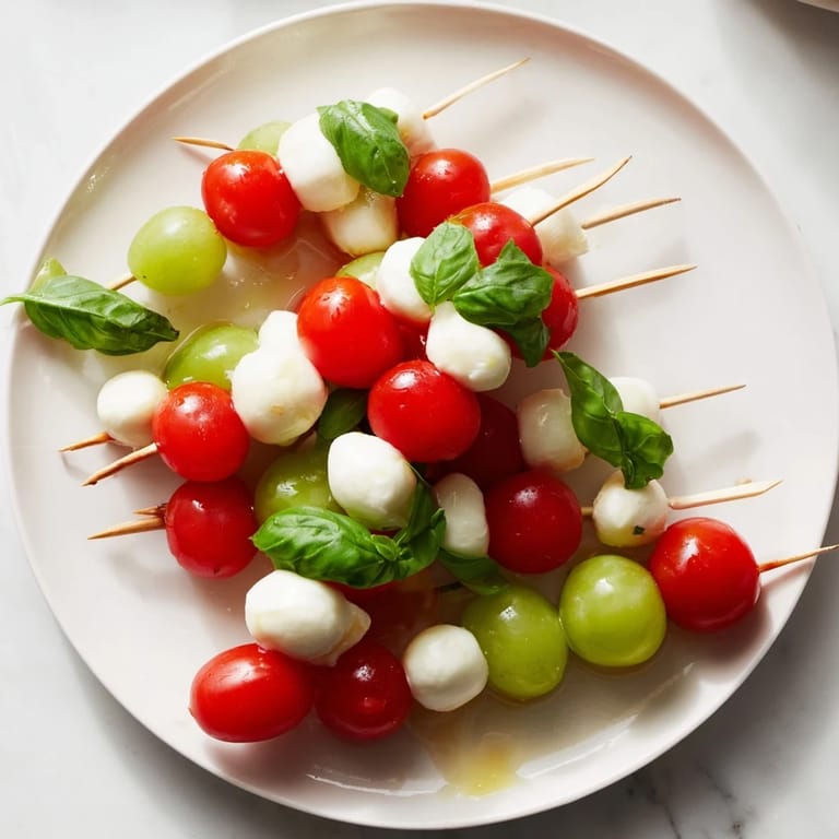 Delicious Caprese Skewer Tree: skewers bursting with fresh Italian flavors, perfect for easy entertaining.