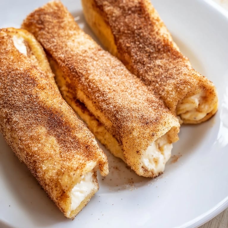 Warm, sugary Easy French Toast Roll-Ups with a cream cheese filling, ideal for dipping into syrup.