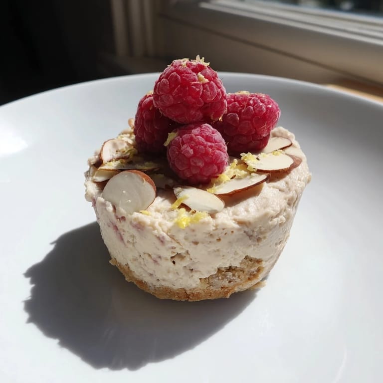 Close-up of chilled Protein Cheesecake Cups, perfect for a post-workout, high-protein snack.