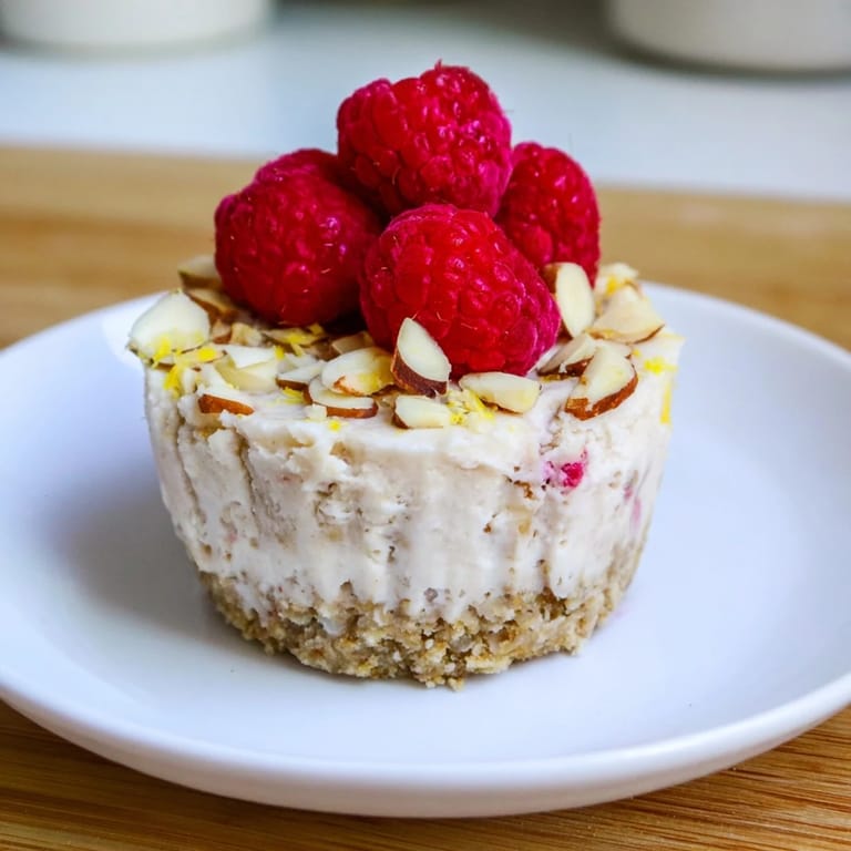 No-bake Protein Cheesecake Cups, showcasing creamy vanilla filling and a crunchy base.