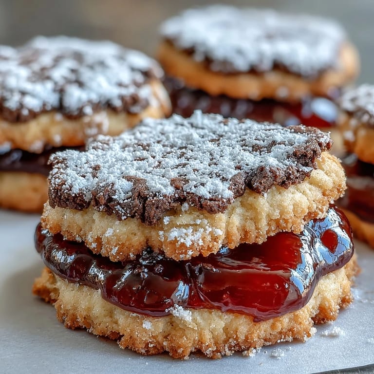 Buttery, thumbprint Torticas de Guayaba cookies on a cooling rack, dusted with powdered sugar.