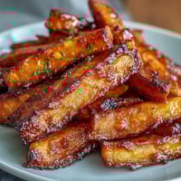 Honey roasted carrots and parsnips with thyme, glistening with golden glaze and tender caramelized edges.  