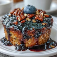 A warm, comforting single-serve baked oatmeal bursting with juicy blueberries and sweetened naturally with maple syrup.  